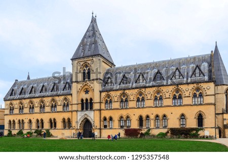 Facade of the building of the Natural History Museum of the University of Oxford, United Kingdom - horizontal photo