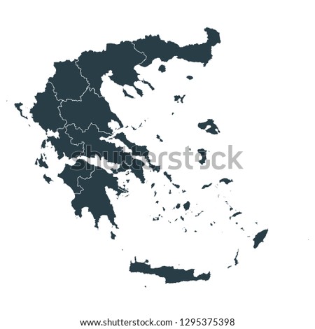 Greece map on White background vector, Greece Map Outline Shape Gray on White Vector Illustration, High detailed Gray illustration map Greece.
