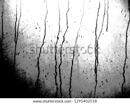 Grunge Black And White Background Texture. ( Raindrops on the wall )