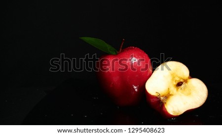 Photoshoot of fresh apple and half apple. Fruit