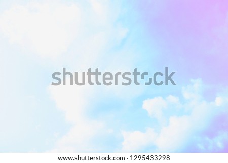 Bright sky and cloud colorful pink and blue pastel tone color.  