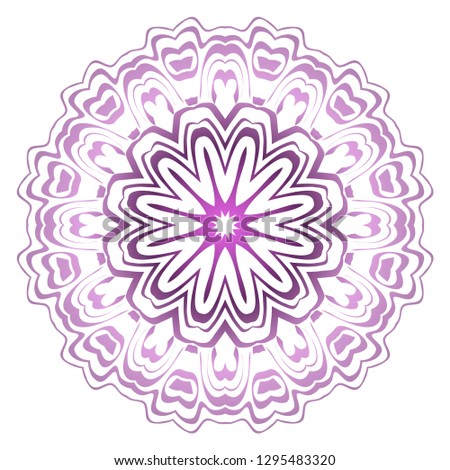 Light purple color mandala decoration. Vector illustration. Tribal ethnic fashion motif for paper, textile