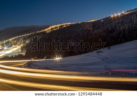 Long exposure. Winter landscape