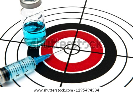 New targeting drug injection. syringe and bottle Royalty-Free Stock Photo #1295494534