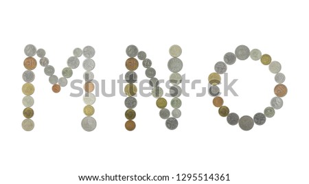 Alphabet with old coins