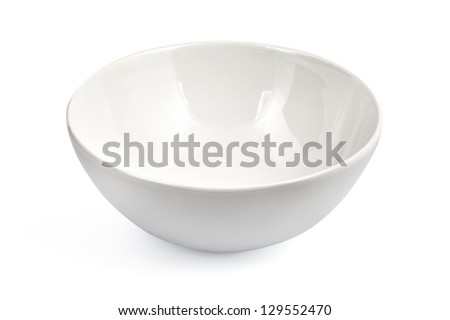 white bowl isolated Royalty-Free Stock Photo #129552470