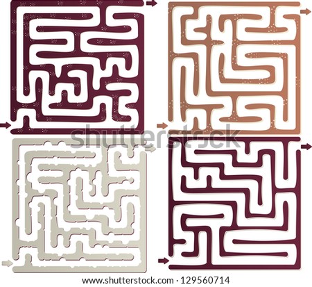 This Is Illustration Set Of Maze