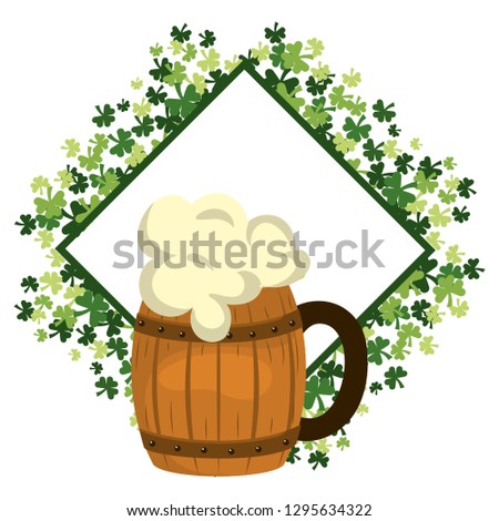 beer barrel with clovers frame