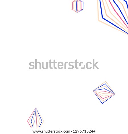 Falling geometric figures. Abstract background with color striped figures for poster or mobile application. Background with falling color striped geometric figures for your design. Vector texture.