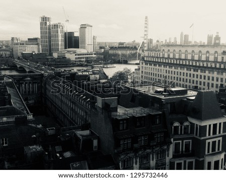 London city landmarks in monochrome