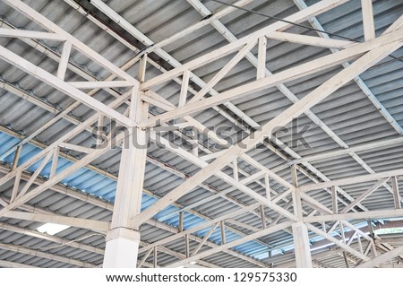 metal roof structure Royalty-Free Stock Photo #129575330