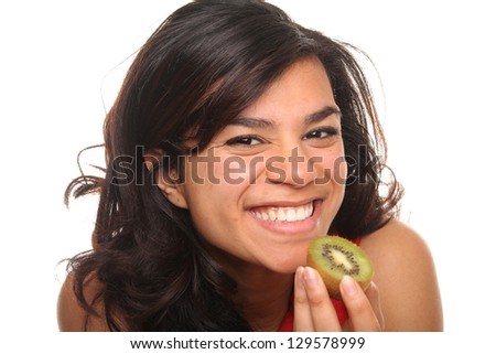 Beautiful woman with fruit