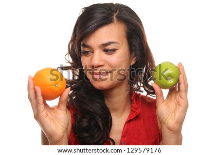 Beautiful woman with fruit