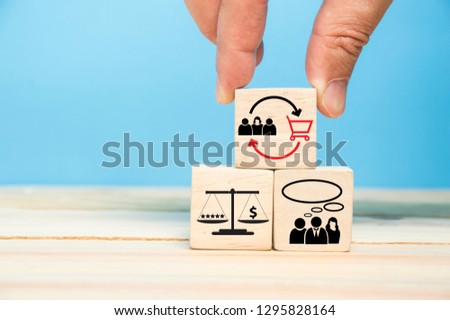 know customer's need, set reasonable price make repeat buying as build brand loyalty concept Royalty-Free Stock Photo #1295828164