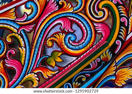 colorful pattern of Koleh boat in southern thailand