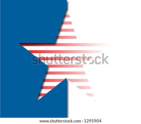Star with blue, red and white stripes