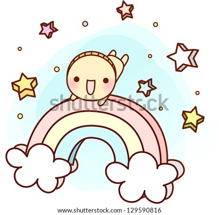 A vector illustration of colorful rainbow