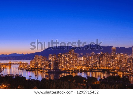 Landscape of Vancouver in Twilight Time