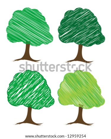 vector tree design, easily editable vector illustration