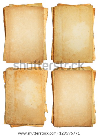 Old paper on white background. Royalty-Free Stock Photo #129596771