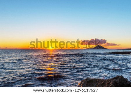 Sunrise over the Mediterranean. La Manga. Spain.
