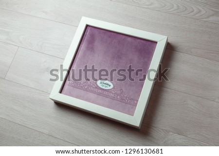  photo book in a gift cardboard box
photo album with fabric cover
beautiful wedding photo album