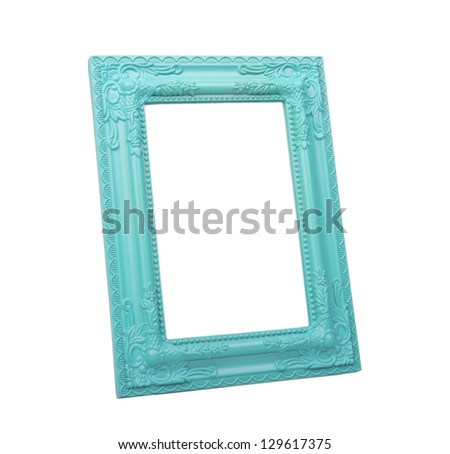 blue picture frame isolated on white background