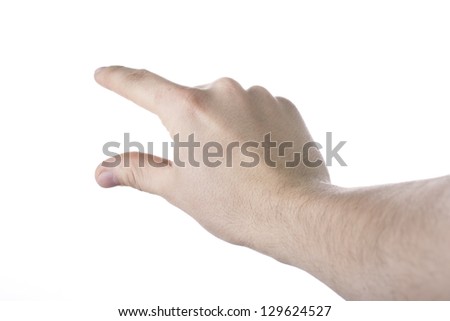 Man hand isolated on the white background
