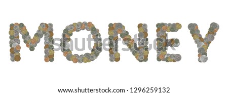 MONEY word with Old Coins