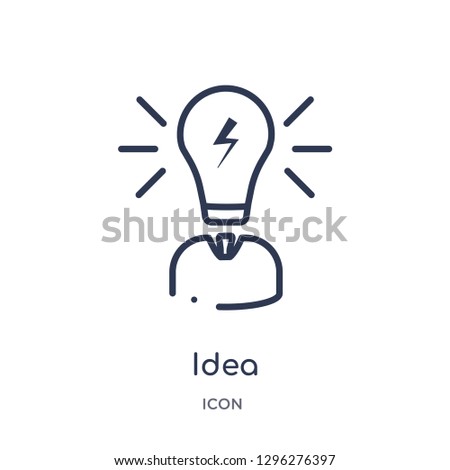 Linear idea icon from Digital economy outline collection. Thin line idea icon vector isolated on white background. idea trendy illustration
