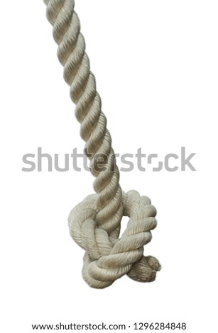 knot on a rope, on an isolated background.