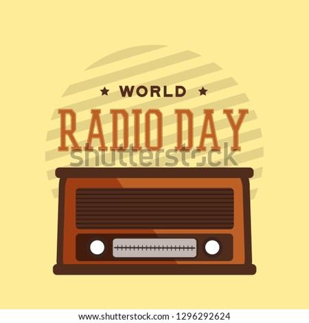 World Radio Day  Illustration Poster Background Template