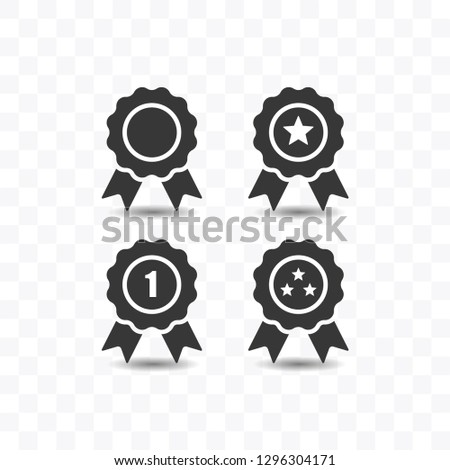 Set of award icon simple silhouette flat style vector illustration on transparent background.
