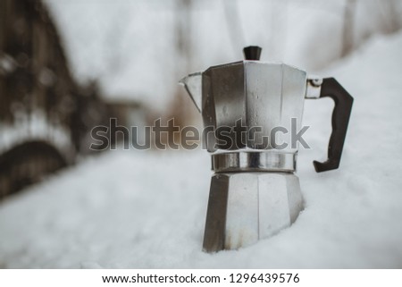 Italian coffee filter isolated on white background. Moka coffee