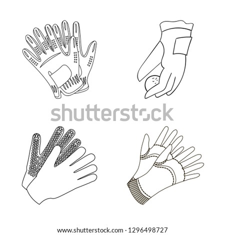 Vector illustration of knitted and keeper logo. Set of knitted and hand  stock vector illustration.