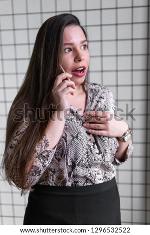 Close up of shocked woman hearing bad news over phone, scared female amazed by negative message received talking on cell, frustrated girl feeling devastated cannot believe horrifying information