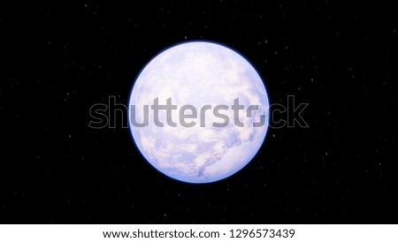 Exoplanet 3D illustrationPlanet blue with pink against the black sky(Elements of this image furnished by NASA)