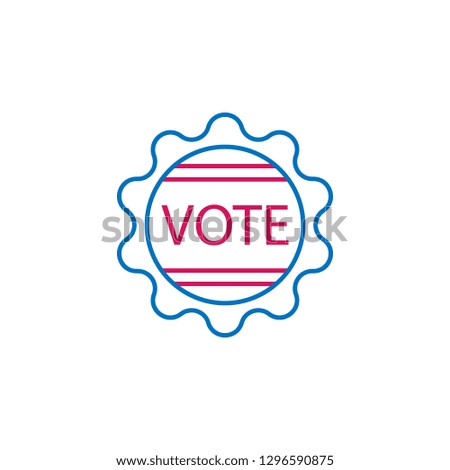 Elections, badge outline colored icon. Can be used for web, logo, mobile app, UI, UX on white background