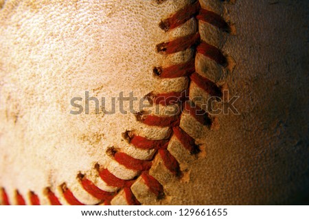 Close up of an old baseball