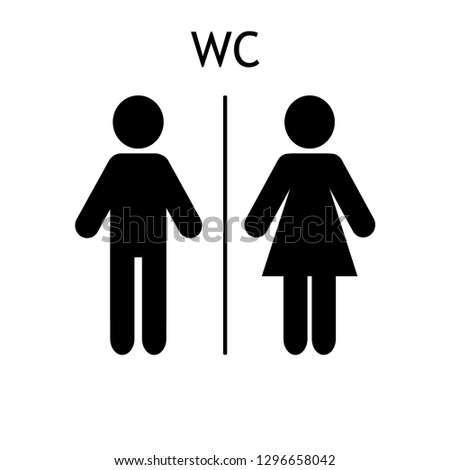 WC sign icon. Toilet symbol. Washroom vector icon Royalty-Free Stock Photo #1296658042