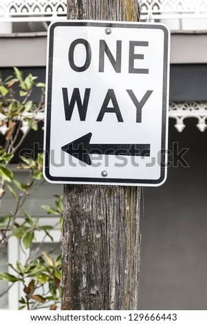 An image of a one way sign in Sydney Australia