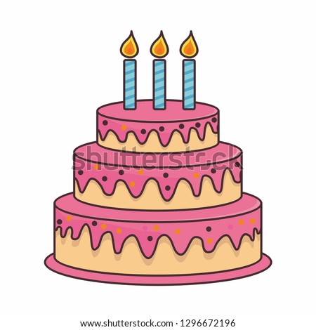 Birthday cake cartoon illustration 