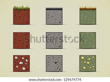 ground sprites collection Royalty-Free Stock Photo #129674774