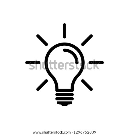 light bulb icon symbol vector. on white background Royalty-Free Stock Photo #1296752809