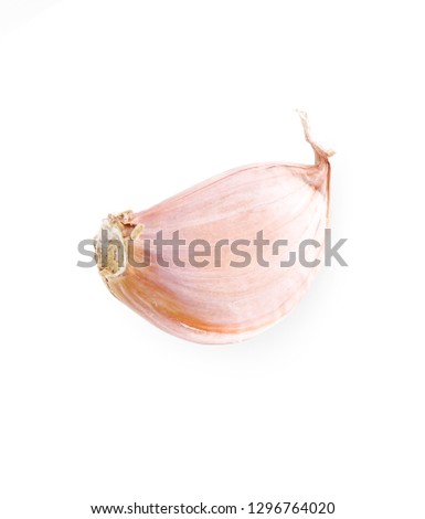 Isolated garlic on white background.