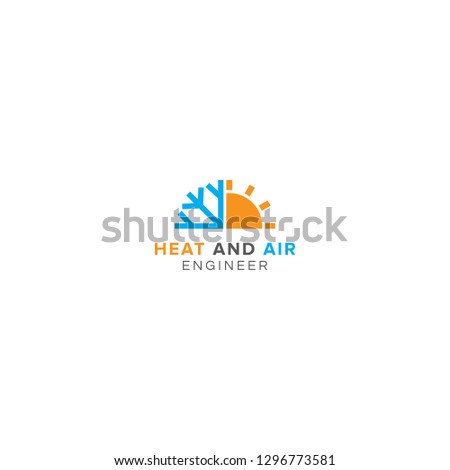 Combination of Heating and Cooling Logo design Vector Royalty-Free Stock Photo #1296773581