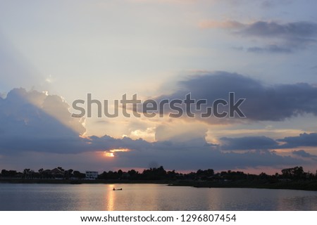 Natural scenery in the evening, background