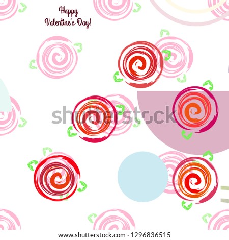 Valentine's Day, rose, flower, greeting card, vector background