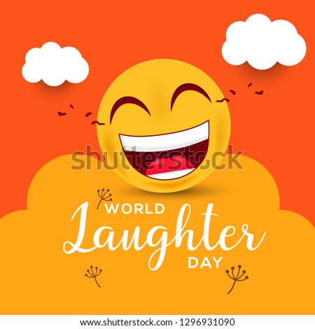 Illustration Of  World Laughter day Background With Smiley Emoticons. Royalty-Free Stock Photo #1296931090