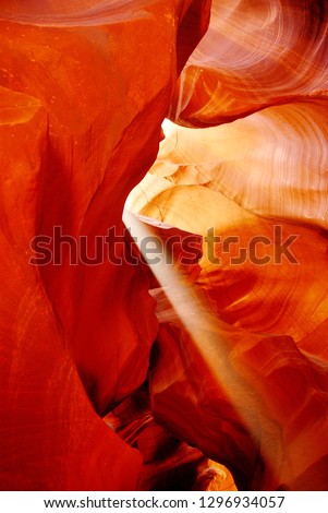Antelope Canyon, a slot canyon in the America Southwest, locates on Navajo land east of Page, Arizona, USA